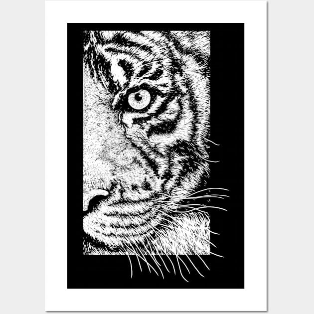 Tiger Illustration Malayan Sumatran Siberian Bengal Tiger Wall Art by GraphicsLab